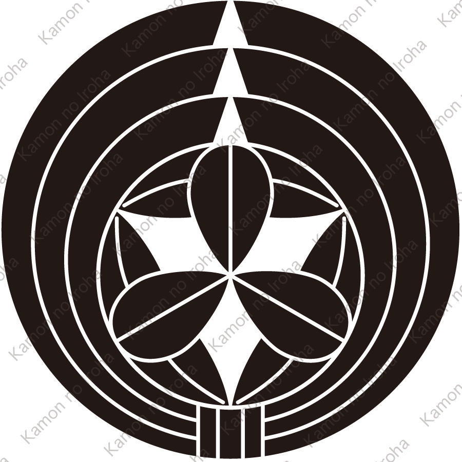 熨斗輪に九枚笹紋