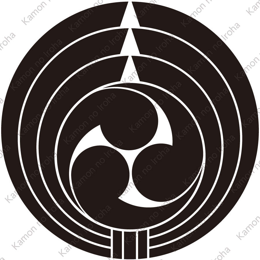 熨斗輪に三つ巴紋