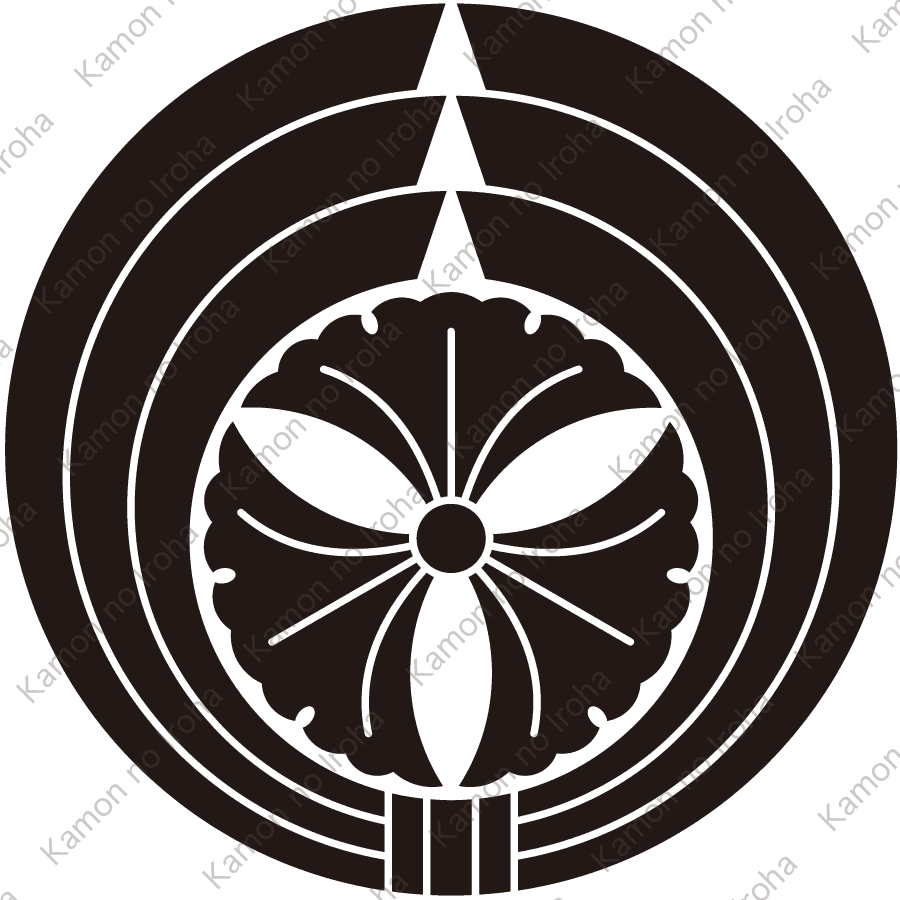 熨斗輪に三つ銀杏紋