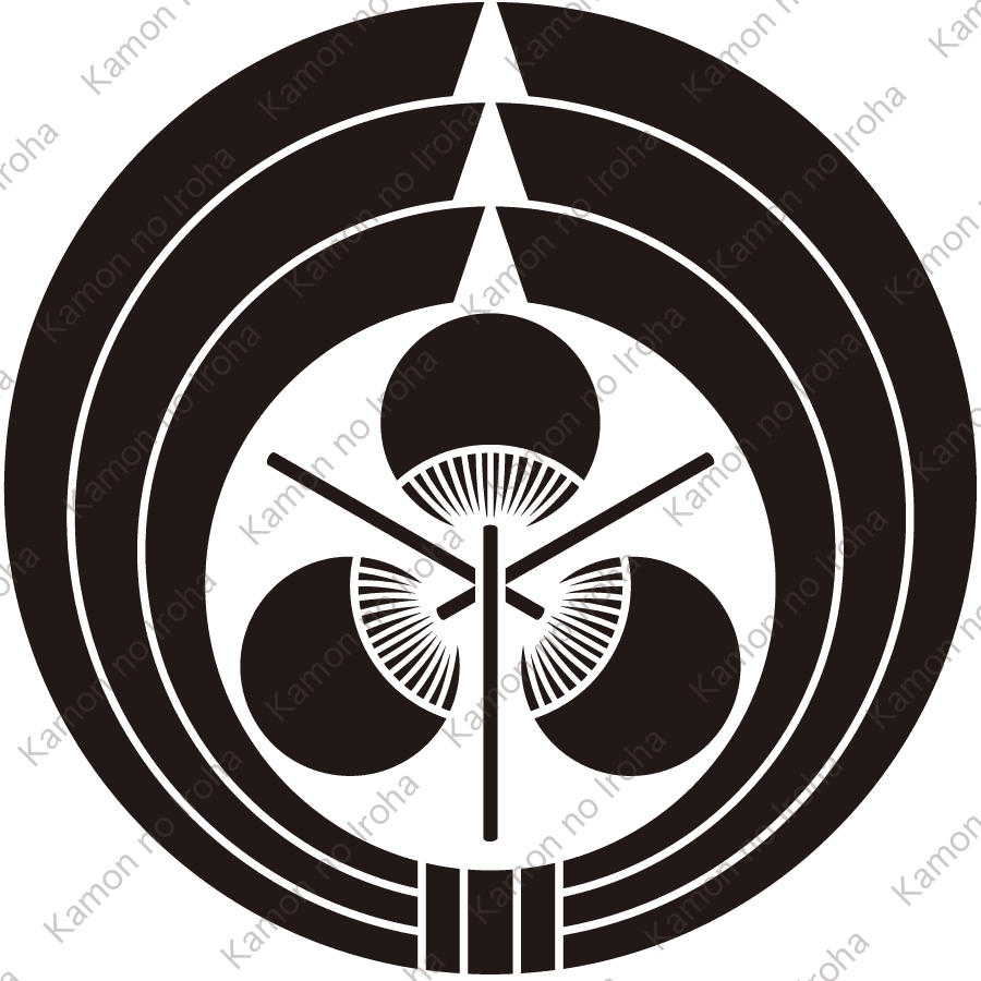 熨斗輪に三つ団扇紋
