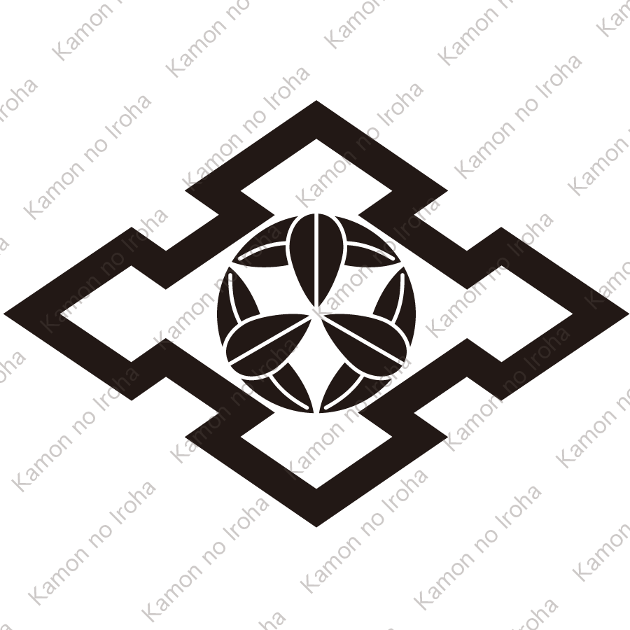 折り入り菱に九枚笹紋