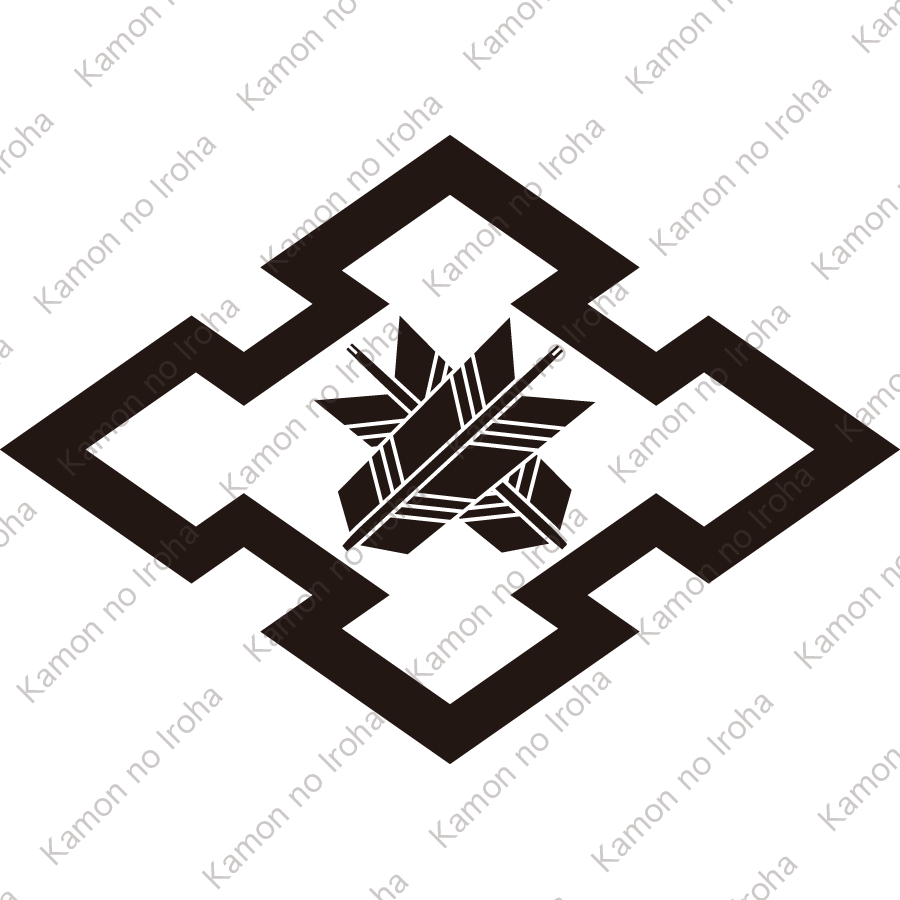 折り入り菱に違い矢紋