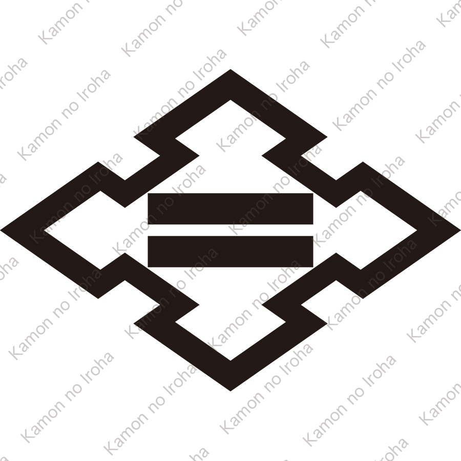 折り入り菱に二つ引き紋