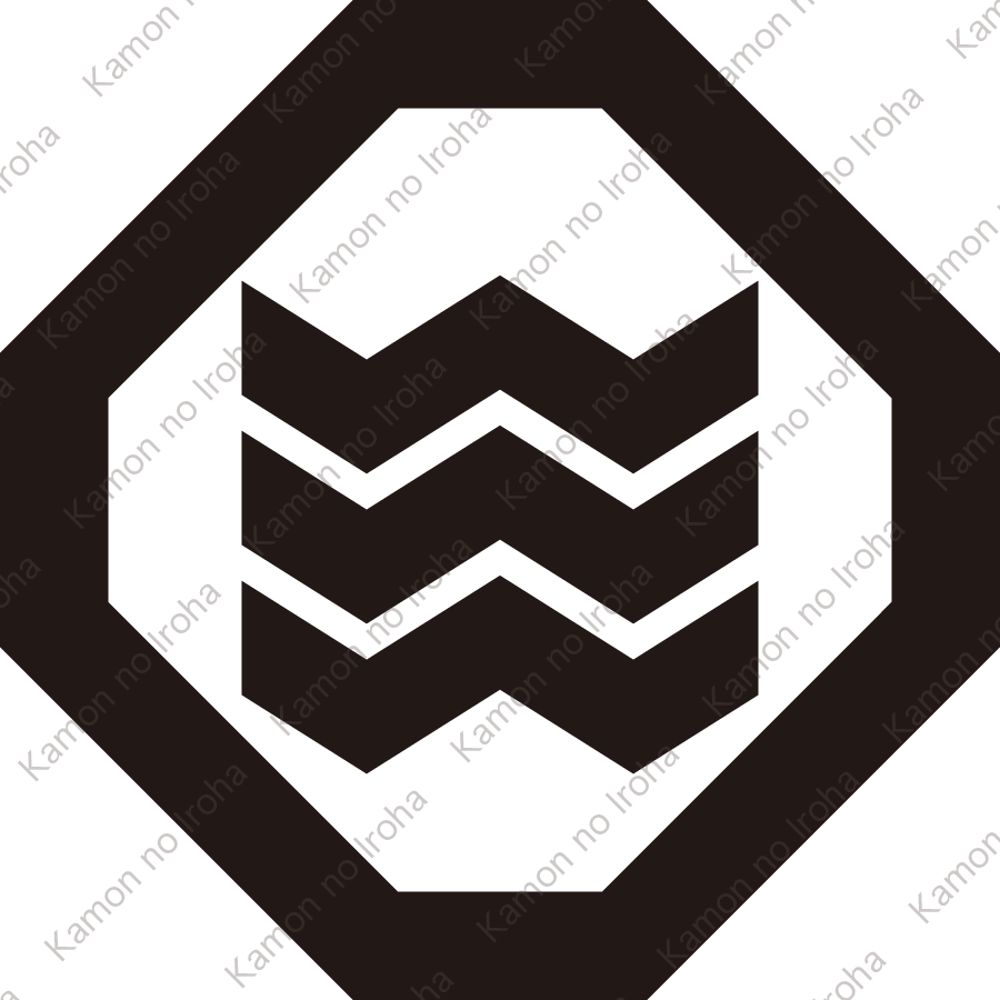 折敷に縮み三文字（２）紋