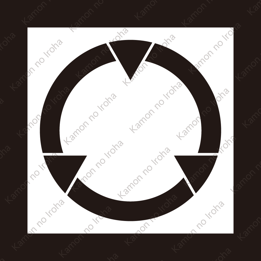 炉縁に真向き五徳紋