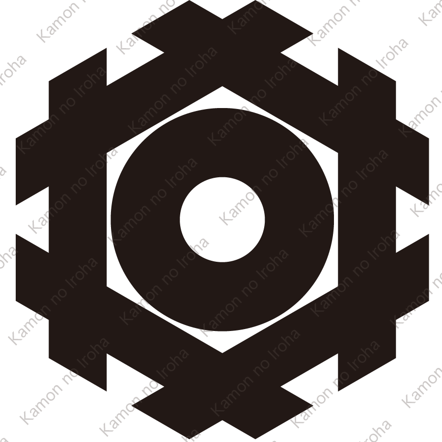 六角井筒に蛇の目紋