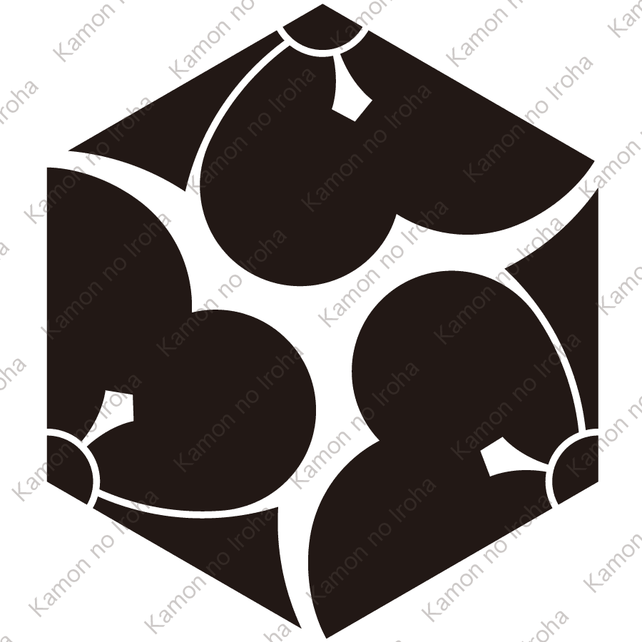 六角三つ追い剣片喰紋