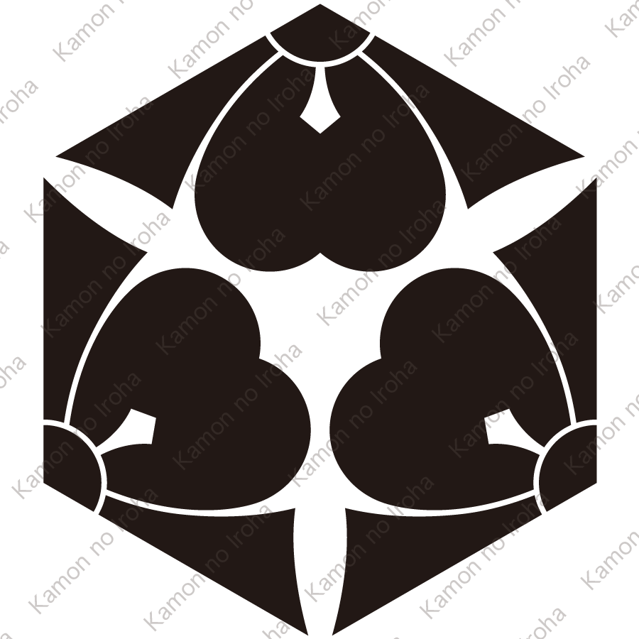六角三つ割り剣片喰紋
