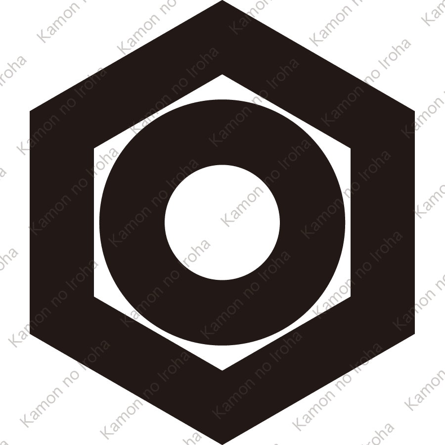 六角に蛇の目紋