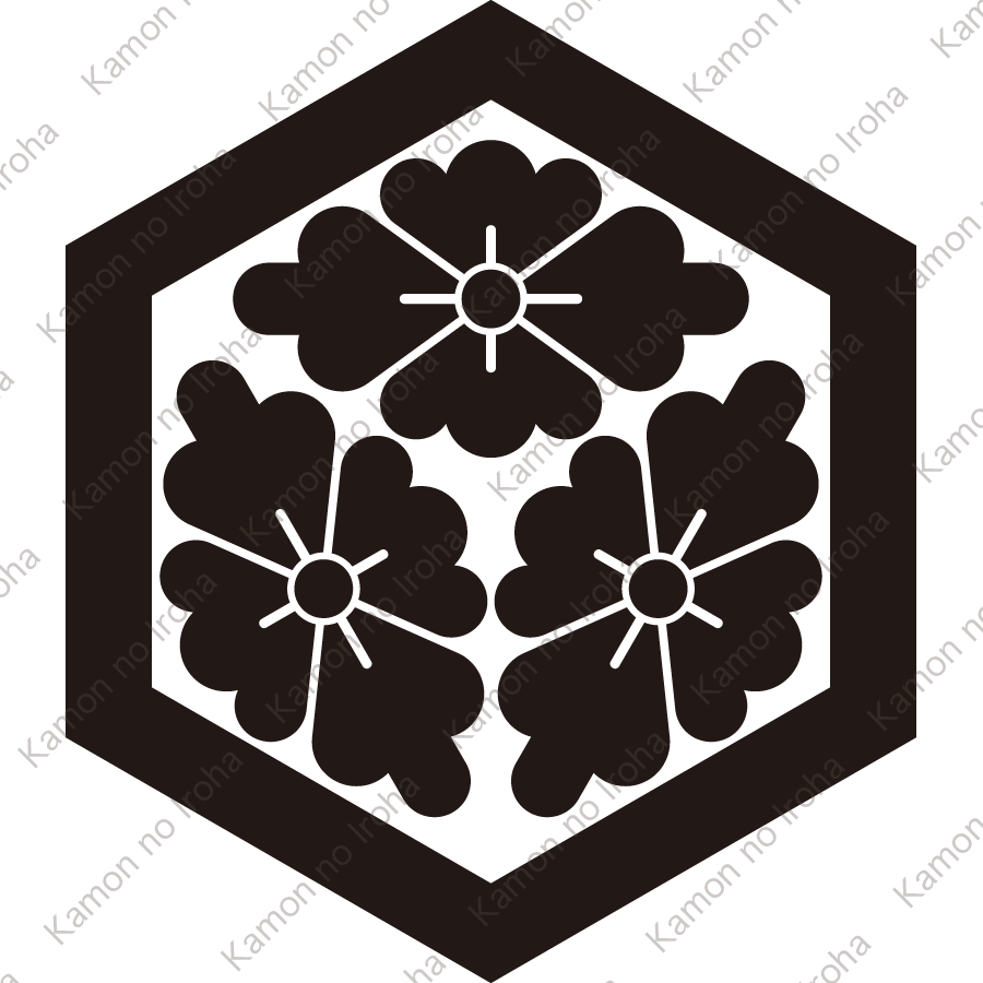 六角に三つ花菱紋