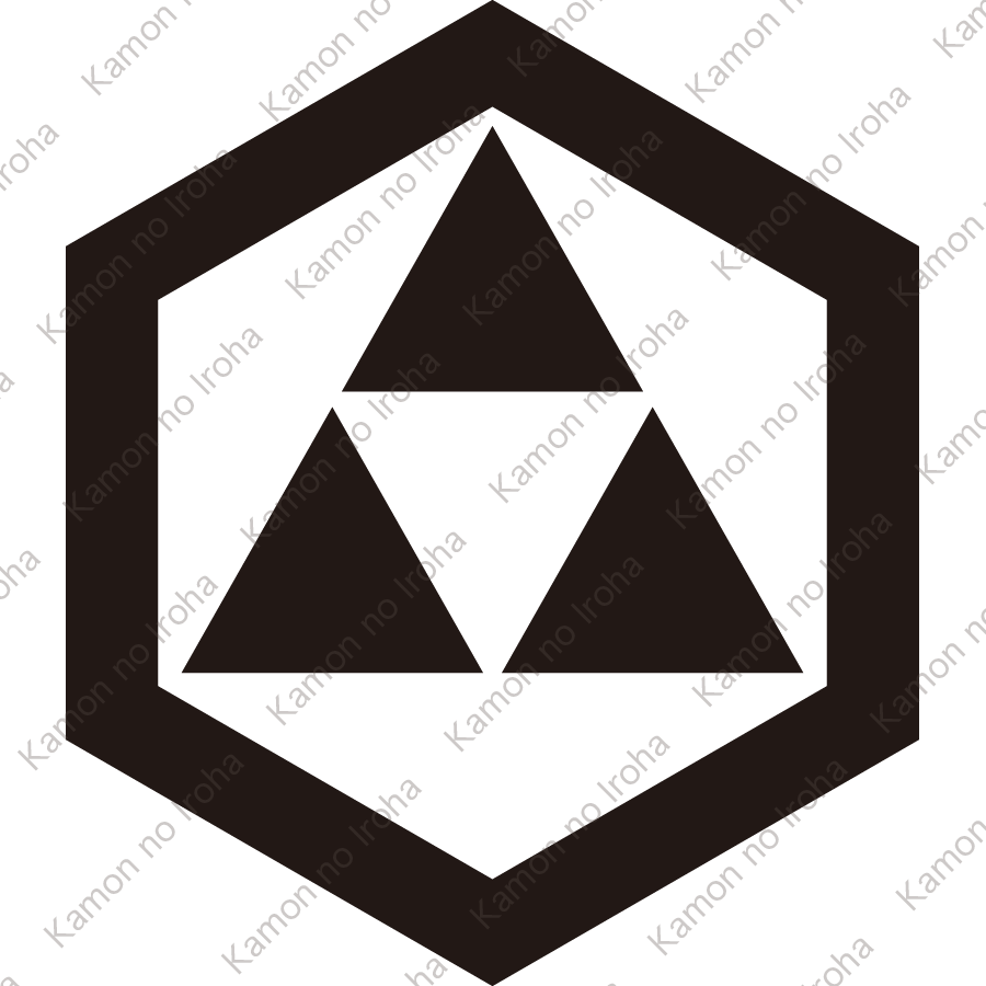 六角に三つ鱗紋