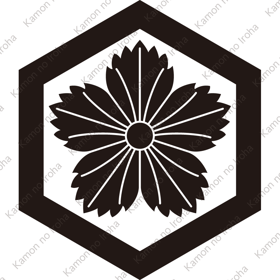六角に撫子紋
