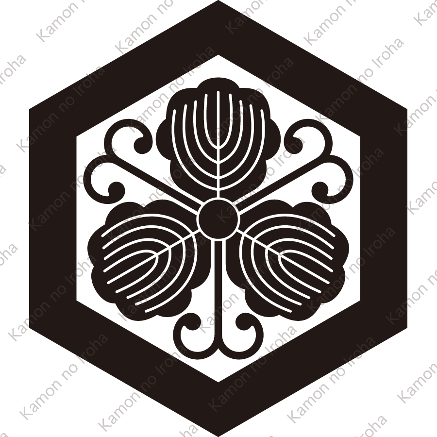 六角に蔓柏紋