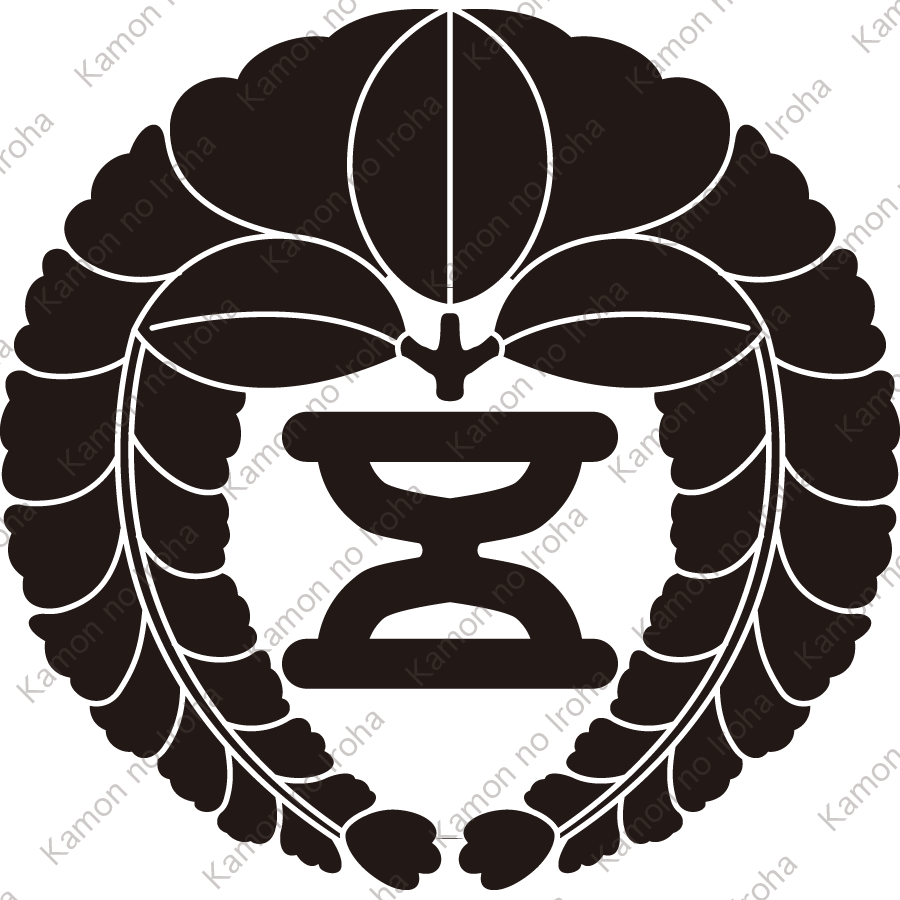 下り藤に五文字紋