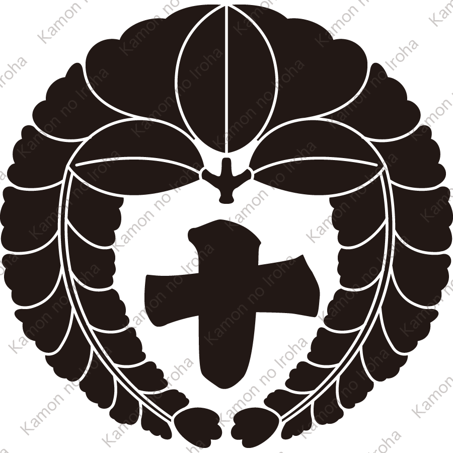 下り藤に十文字紋