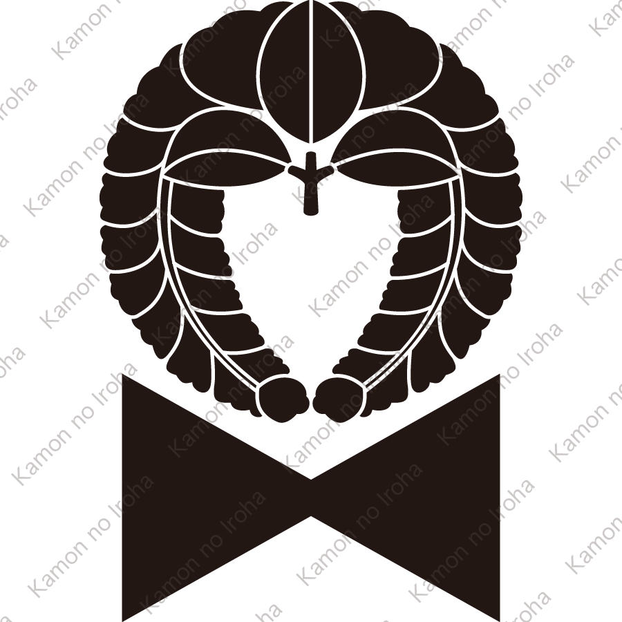 下り藤に輪鼓紋