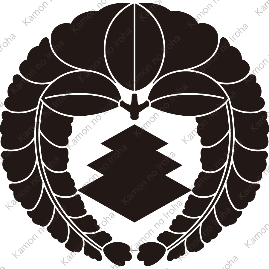 下り藤に三階菱紋