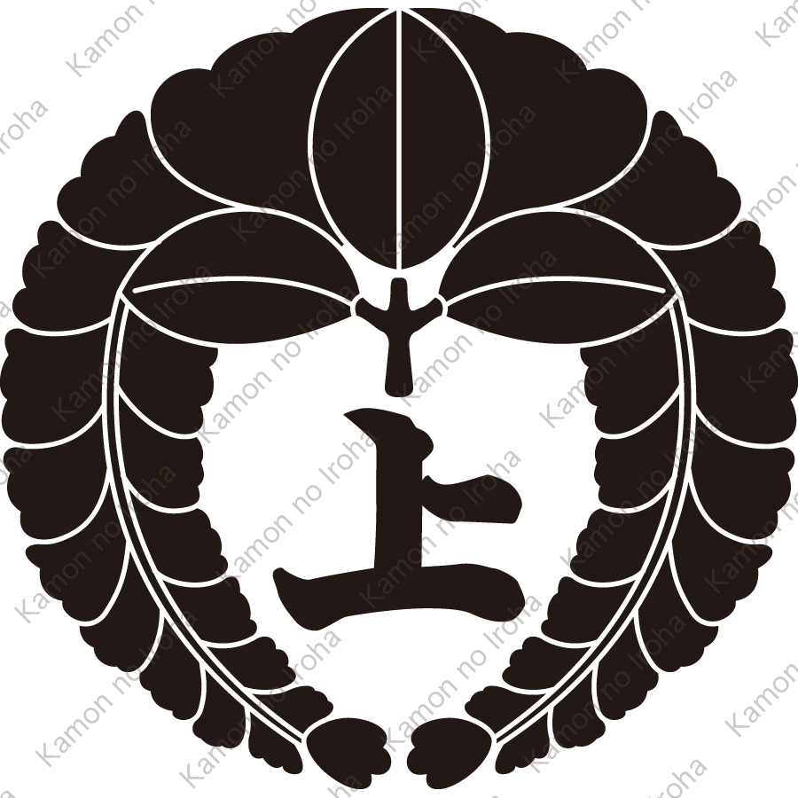 下り藤に上文字紋