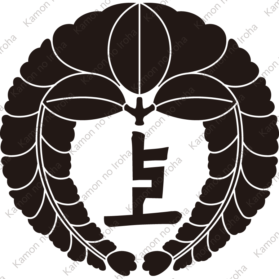 下り藤に上文字（2）紋