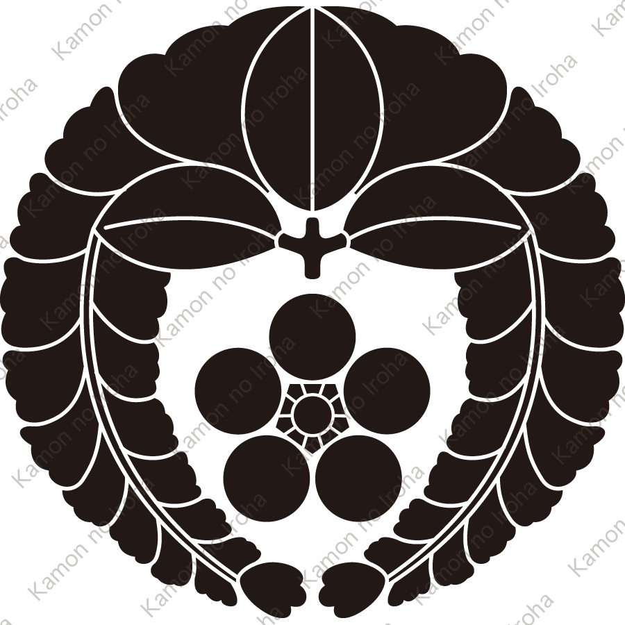 下り藤に梅鉢紋