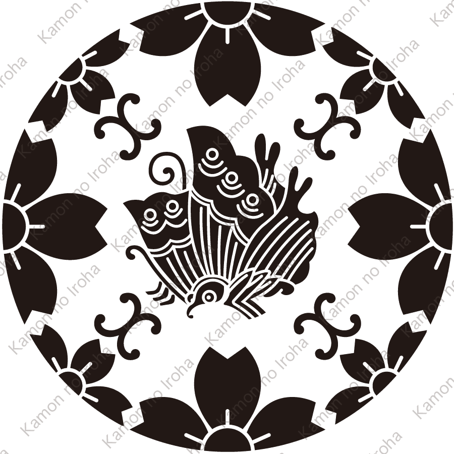 桜浮線綾に揚羽蝶紋