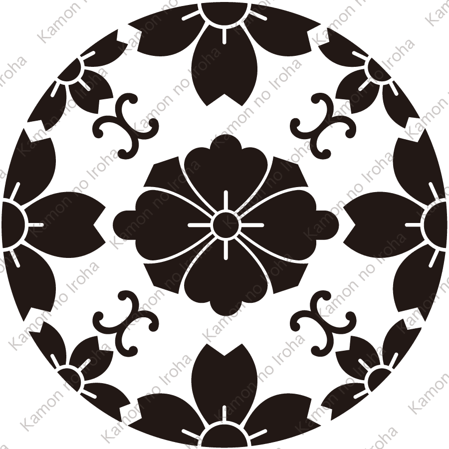 桜浮線綾に花菱紋