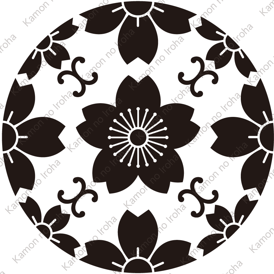 桜浮線綾に山桜紋