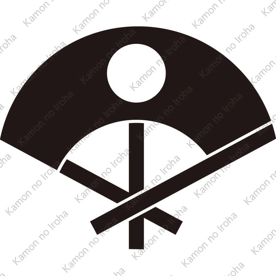 三本骨日の丸扇紋