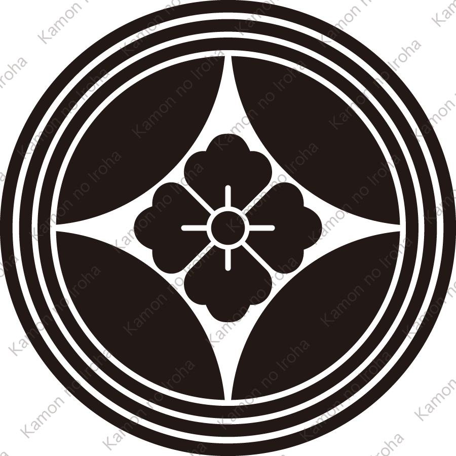 三重輪に七宝に花角紋