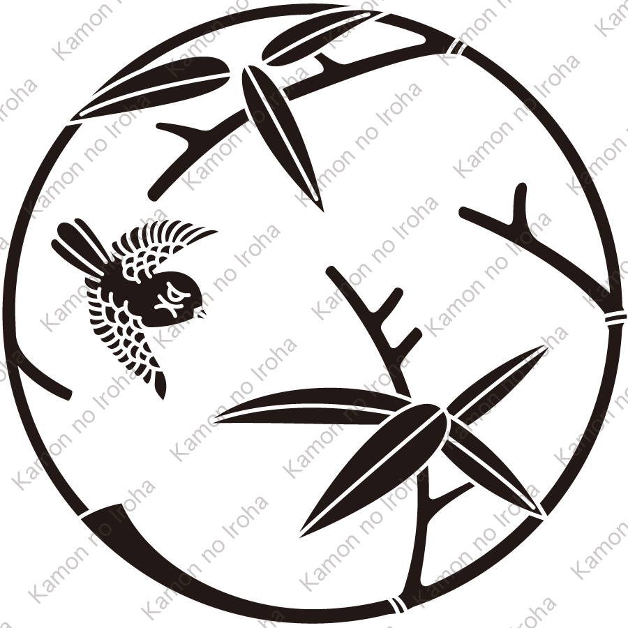 笹の丸に飛び雀紋