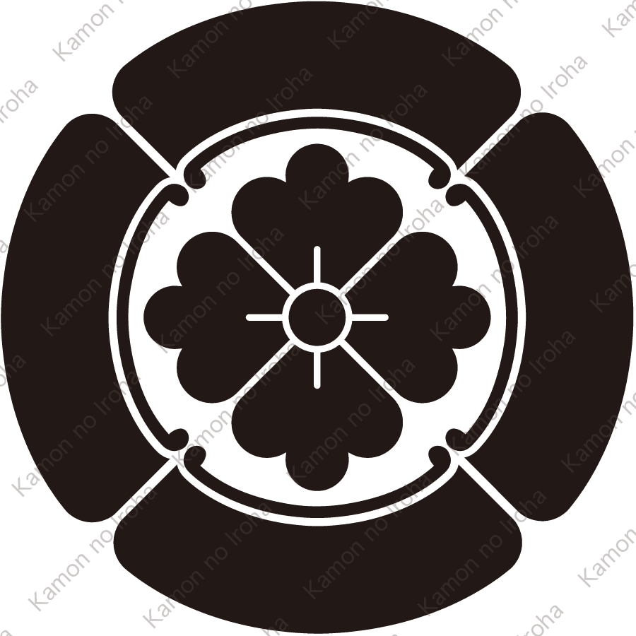 四方木瓜に花角紋