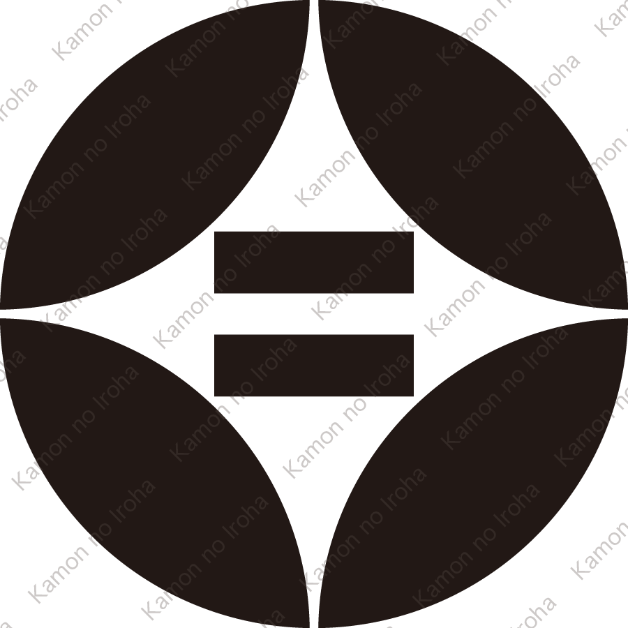 七宝に二つ引き紋