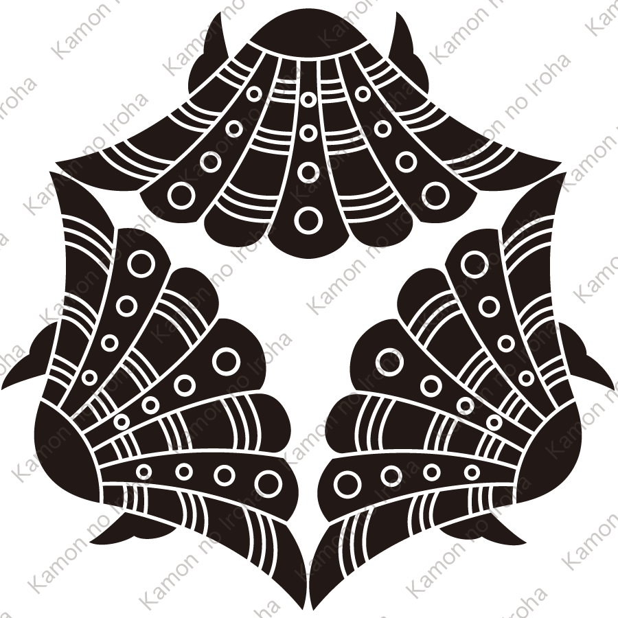 尻合せ三つ板屋貝紋