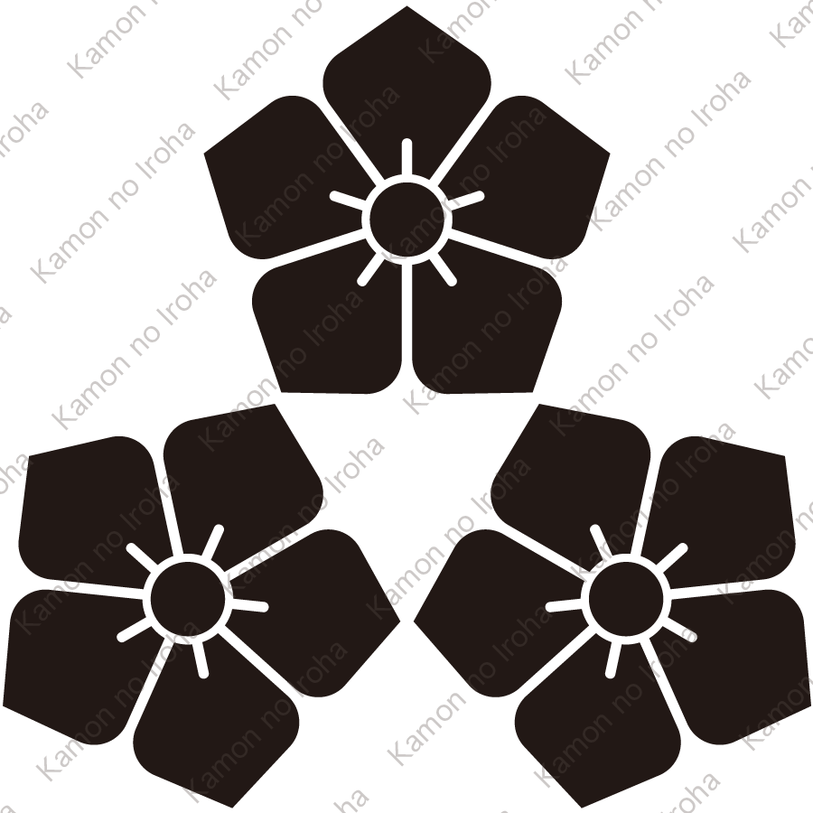 尻合せ三つ桔梗紋