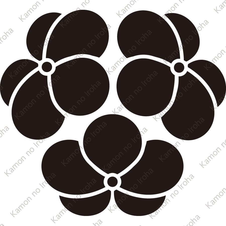 尻合せ三つ光琳蔦紋