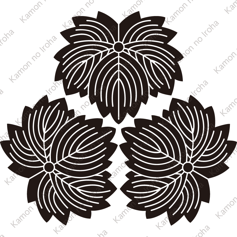 尻合せ三つ鬼蔦紋