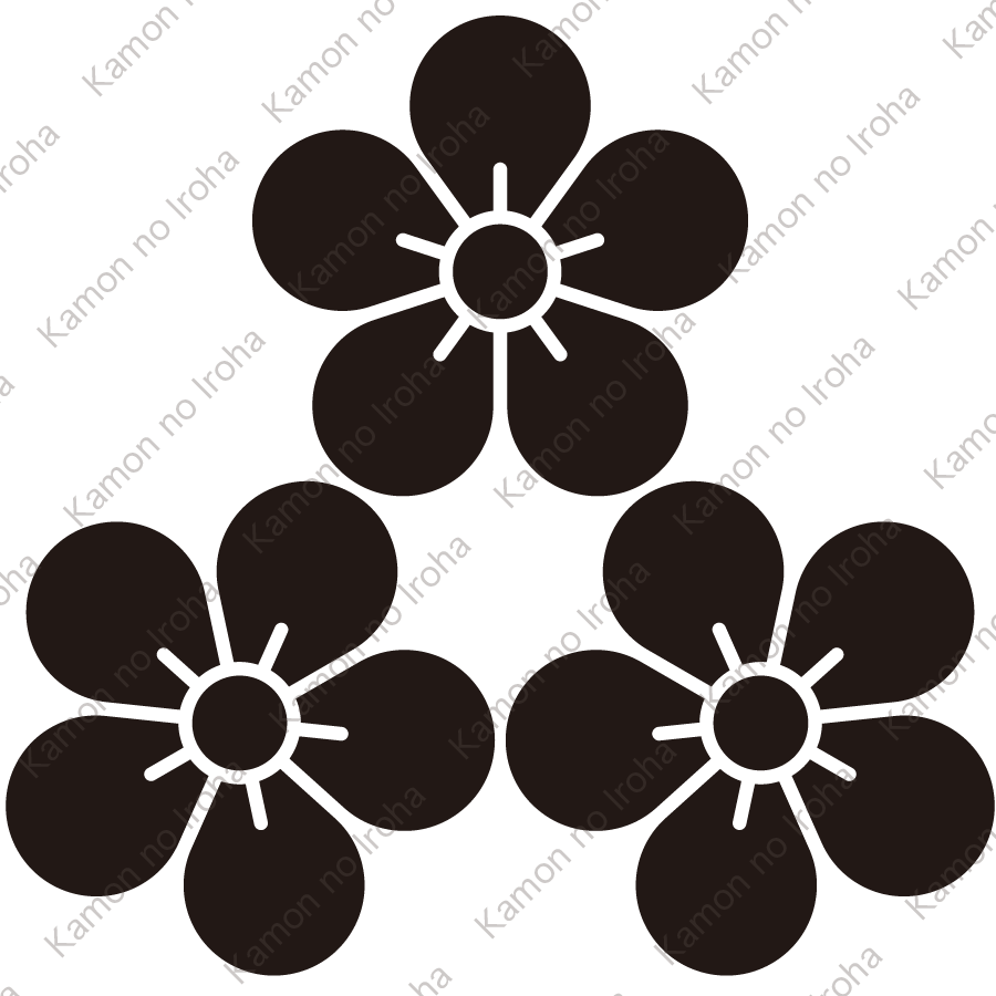 尻合せ三つ梅紋