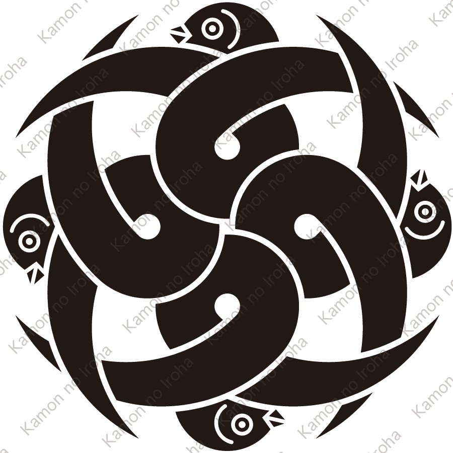 尻合せ四つ結び雁金紋