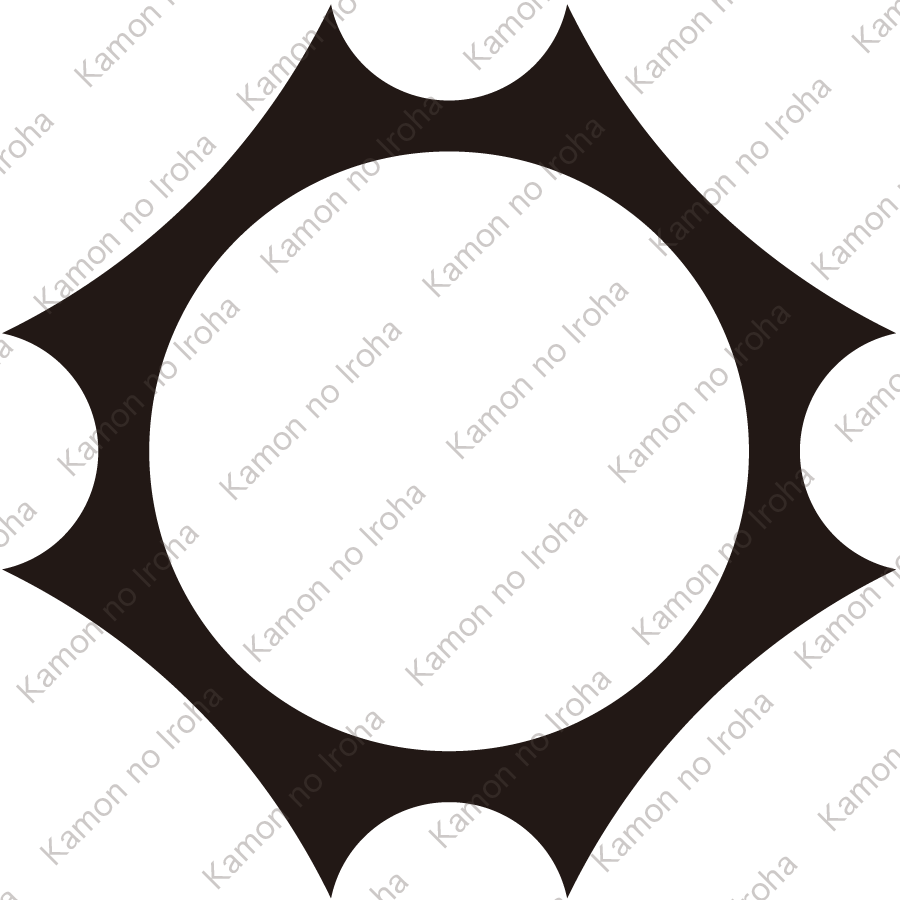 反り込み鉄砲角紋