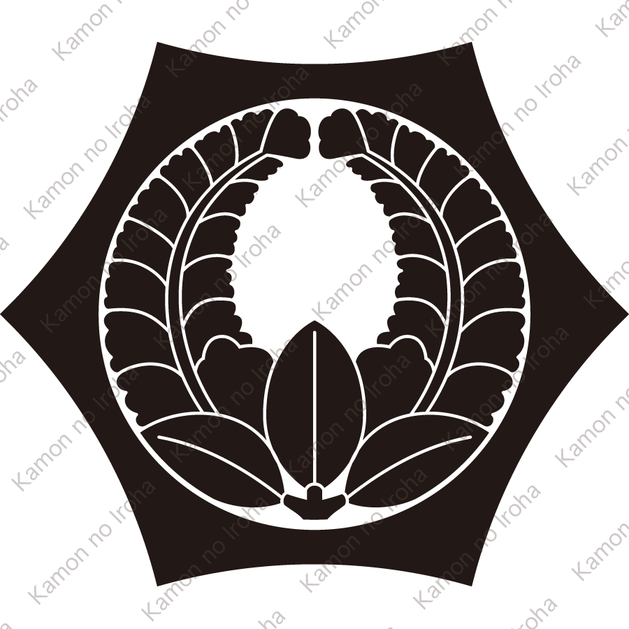 反り六角に上り藤紋