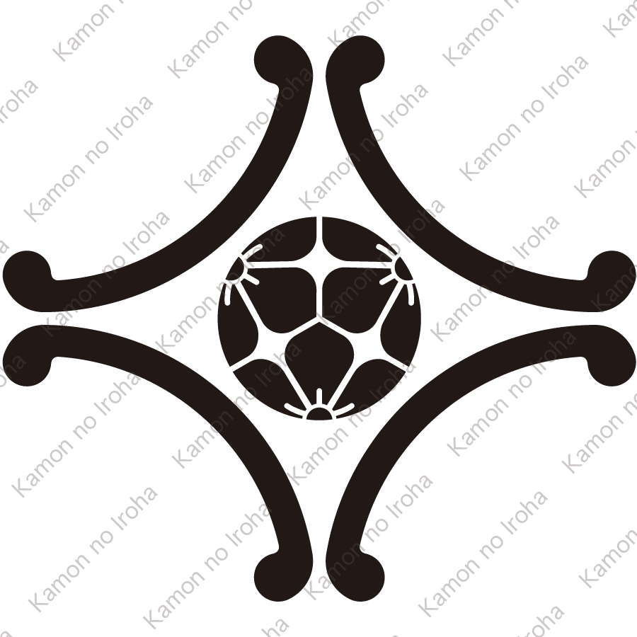 外鐶菱に三つ割り桔梗紋