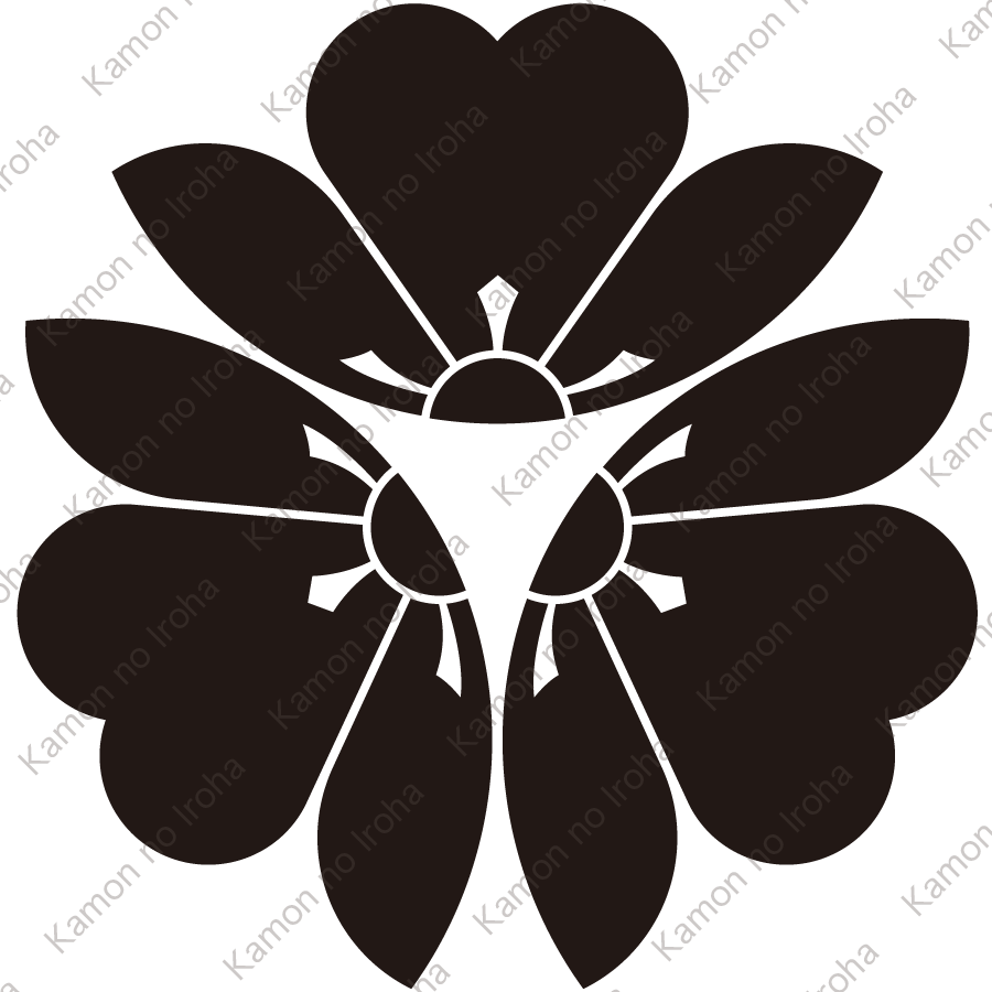 外三つ割り片喰紋