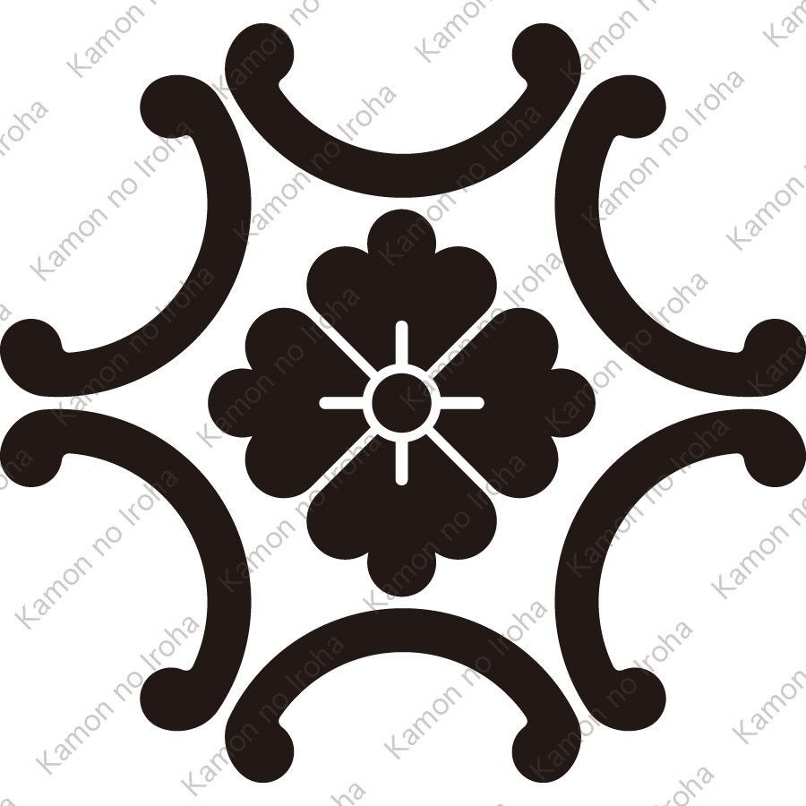 外六つ鐶に花角紋