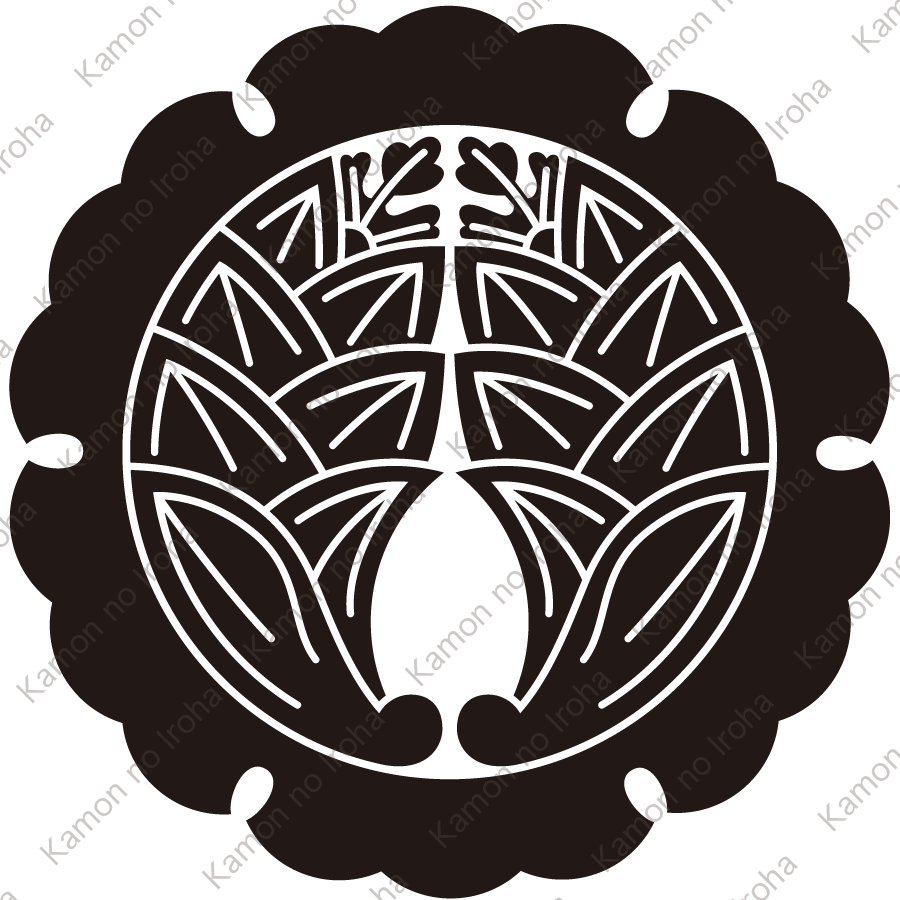 外雪輪に抱き茗荷紋