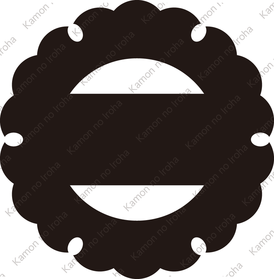 外雪輪に一つ引き紋