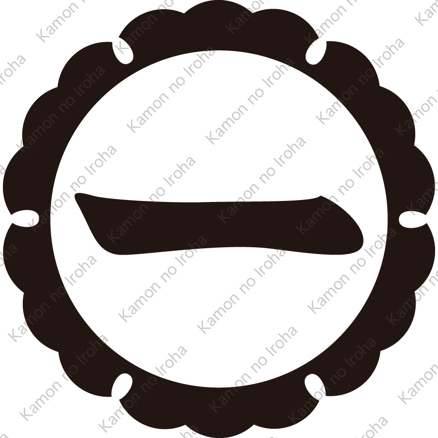 外雪輪に一文字紋