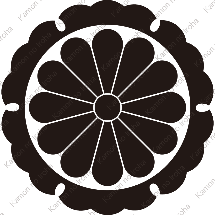 外雪輪に十二葉菊紋