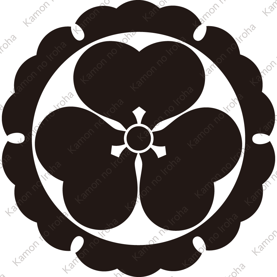 外雪輪に片喰紋