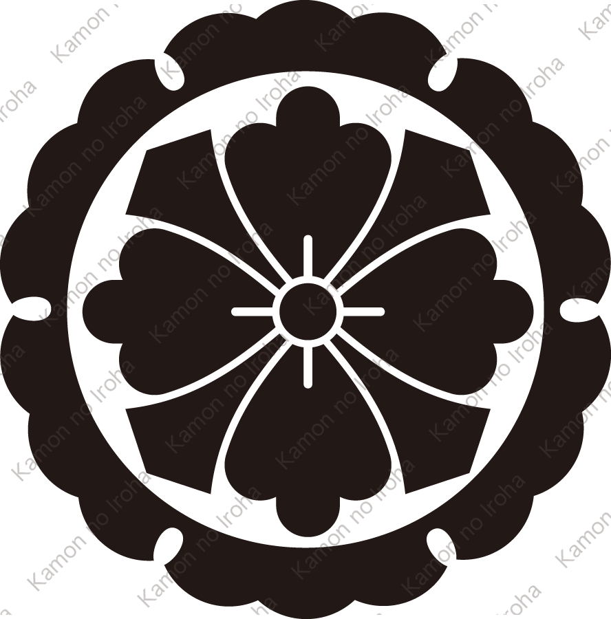 外雪輪に剣花角紋