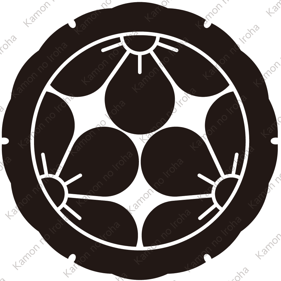 外雪輪に三つ割り梅紋